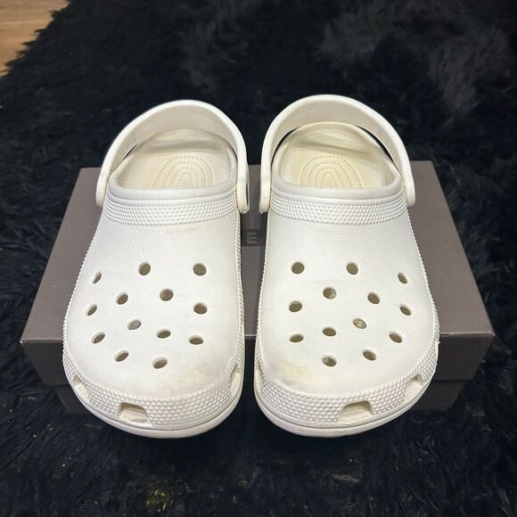 CROCS white clogs sandals slippers mules shoes men’s 7